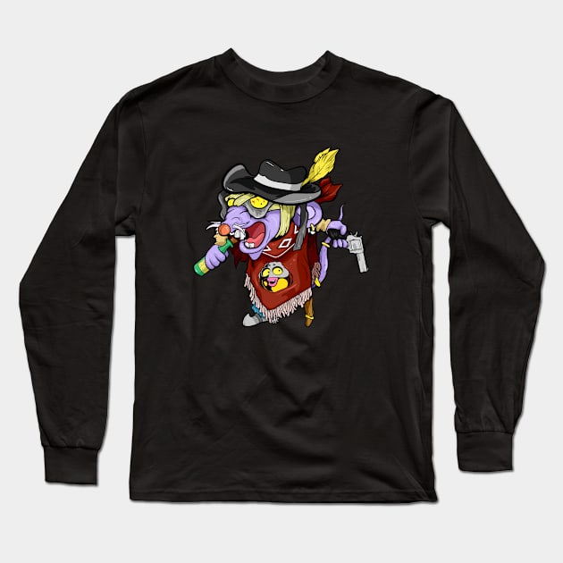 Dope Slluks character mice on the mic drawing Long Sleeve T-Shirt by slluks_shop